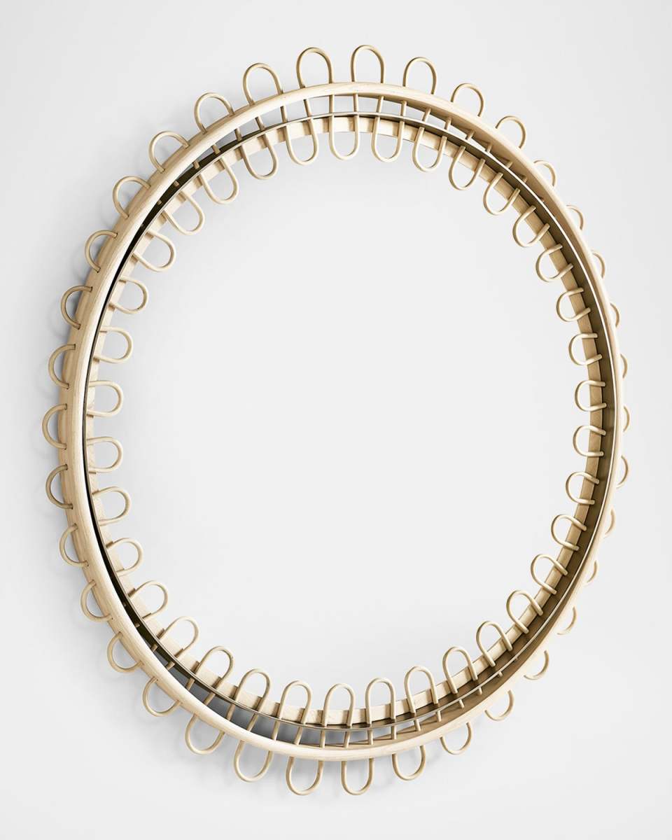 Water Vorticity 54" Oval Rattan Mirror